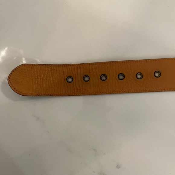 Louis Vuitton Vintage Monogram Belt w/ Brass Tone Buckle and Grommets Pre 1980s - Picture 4 of 11